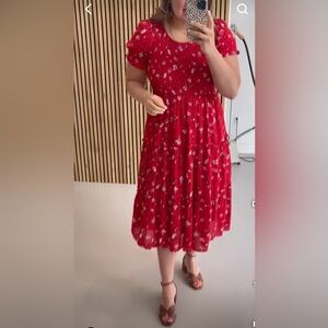 Piper & Scoot McCall Red floral dress